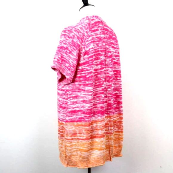 Lane Bryant Size 18/20 Open Cardigan Knit Sweater Ombre Pink Orange - Picture 3 of 11